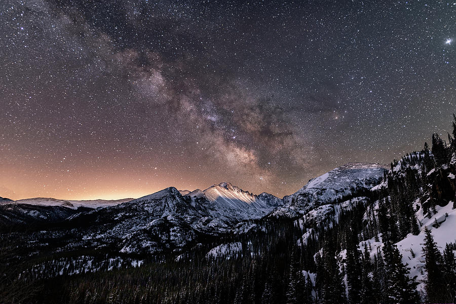 Rocky Mountain National Park Photograph - Milky Way Over Longs Peak by Chuck Rasco Photography