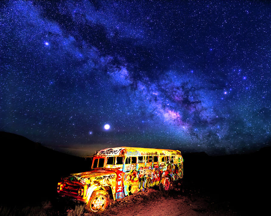 Milky Way Over Mojave Graffiti Art 2 Photograph by James Sage