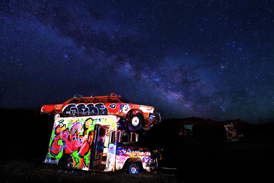 Milky Way Over Mojave Graffiti Art 1 Photograph by James Sage