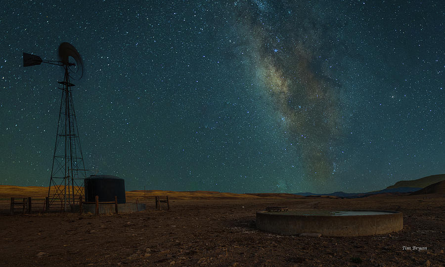 Milky Way over Open Range Photograph by Tim Bryan
