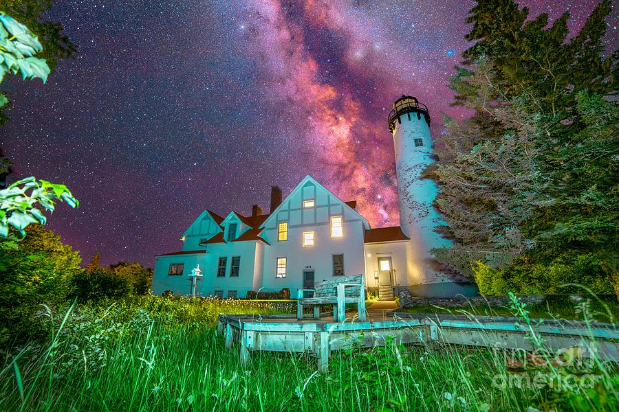 Milky Way Over Point Iroquois Lighthouse -4973 Photograph by Norris Seward