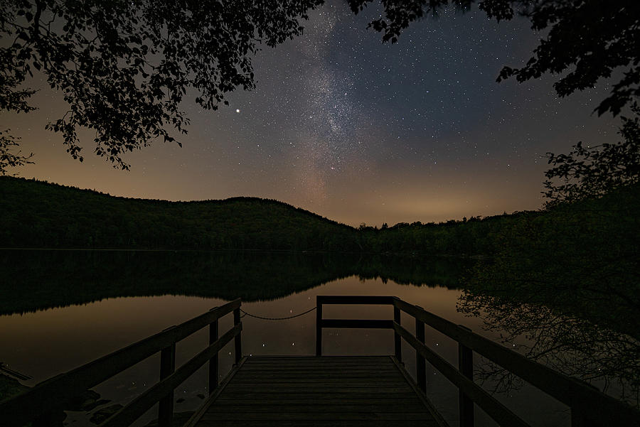 Milky Way over Russell Pond in the White Mountains Photograph by William Dickman