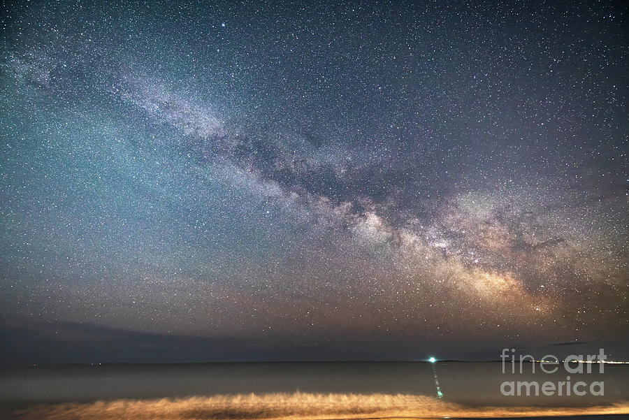 Milky Way over Saco Bay - Ocean Park Photograph by Patrick Fennell