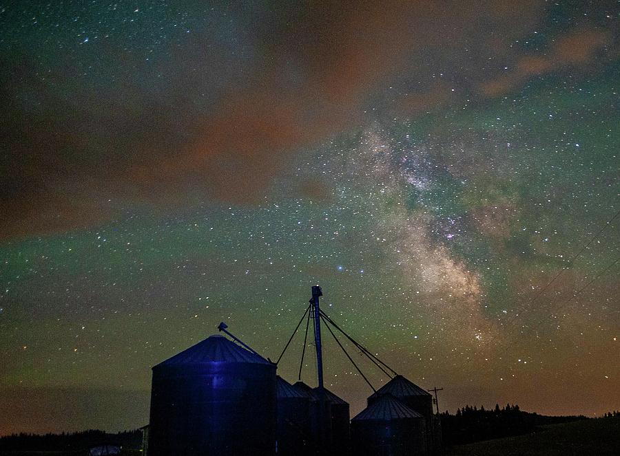Milky Way over Silos Photograph by Doug Davidson