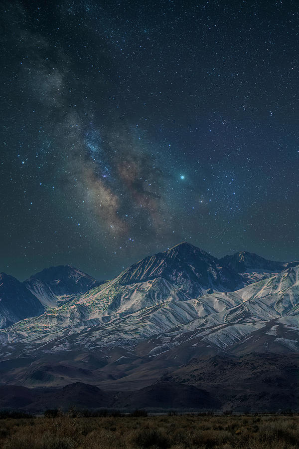 Milky Way Over Snowy Mountains Photograph by Lindsay Thomson