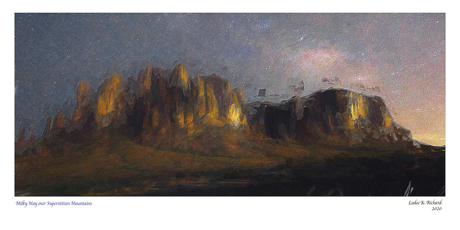 Phoenix Digital Art - Milky Way over Superstitional Mountains by Ladee Rickard