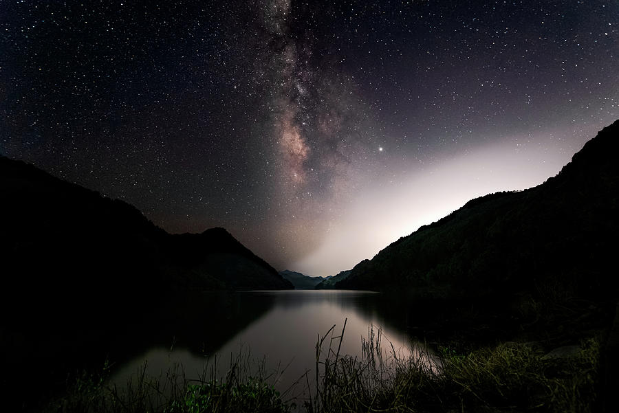 Milky Way Over The Ou River Near Longquan In China Photograph