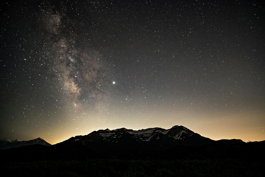 Milky Way over Timpanogos Photograph by Wesley Aston