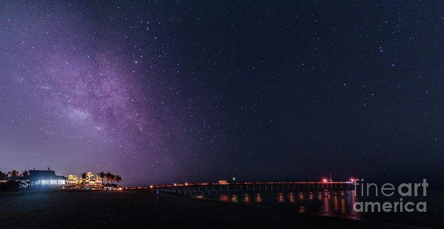 Milky Way Over Venice Fishing Pier, Florida Photograph by Liesl Walsh