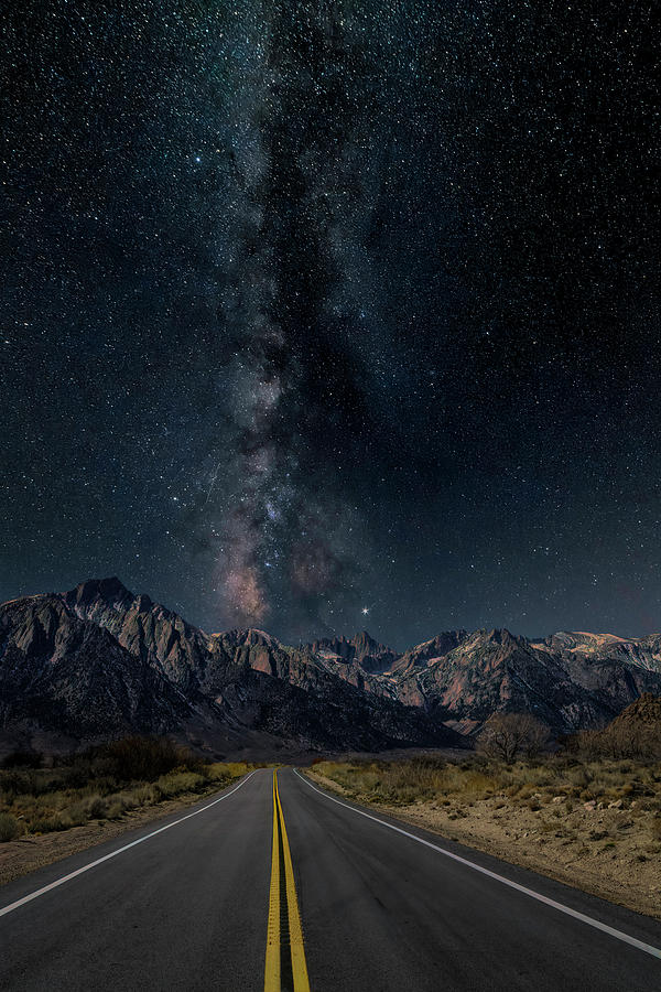 Milky Way Over Whitney Portal Road Photograph by Lindsay Thomson