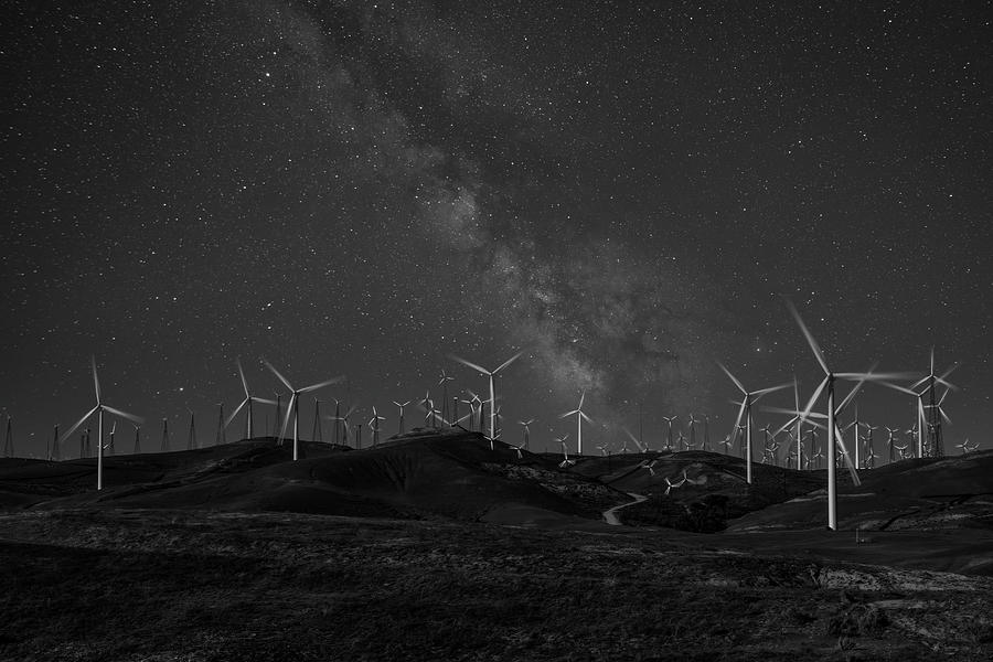 Milky Way Over Windmills Photograph by Lindsay Thomson