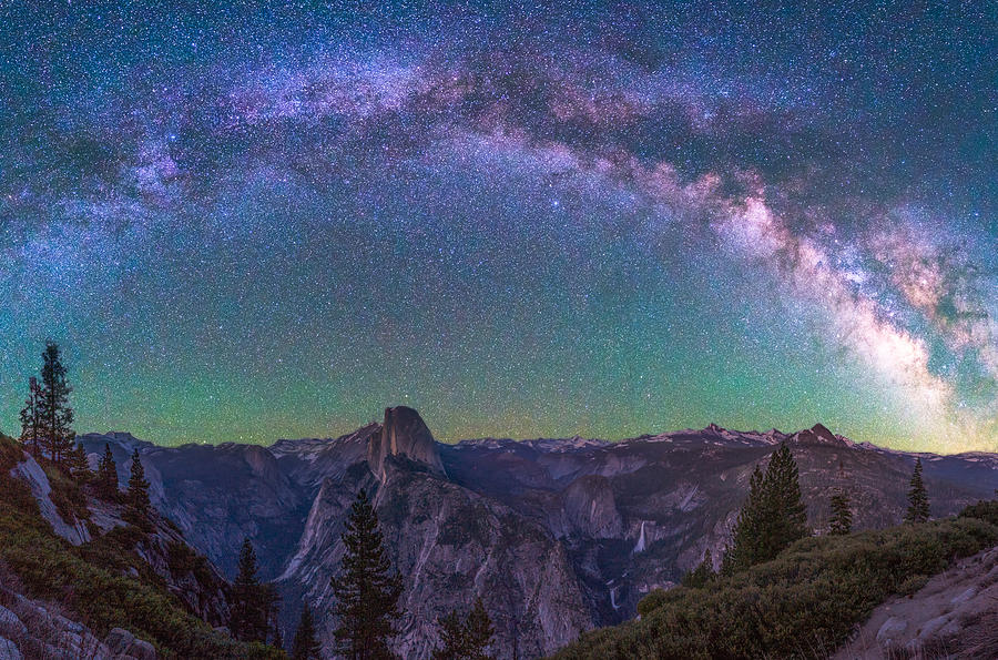 Milky way over Yosemite Photograph by Asif Islam