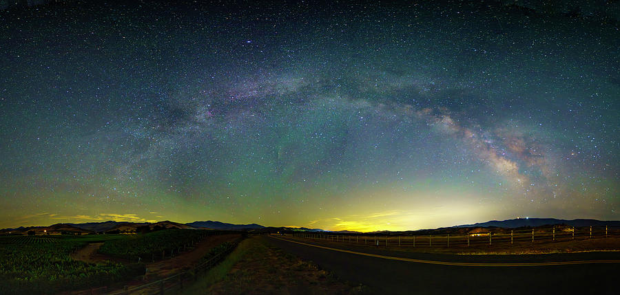 Milky Way Pano Over the Vineyards Photograph by Lindsay Thomson