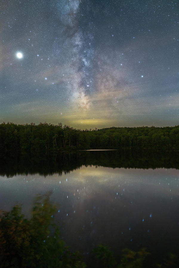 Milky Way Reflections in New Hampshire Photograph by Tejus Shah