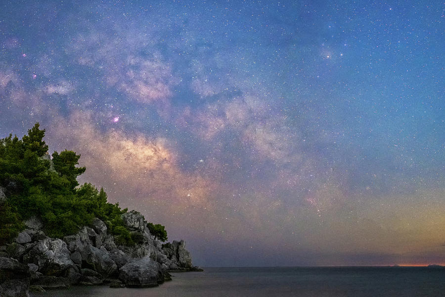 Milky Way Rising over a Rocky Seaside Photograph by Alexios Ntounas