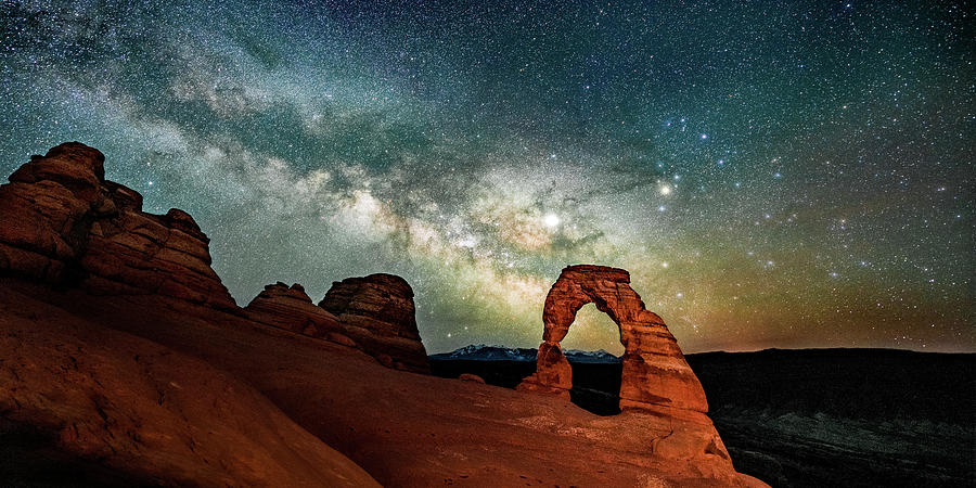 Milky Way Rising over Delicate Arch Photograph by Rose and Charles Cox