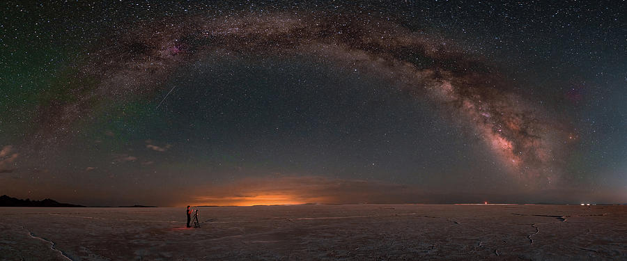 Milkyway over Bonneville Salt Flats Photograph by Jay Anne Boza