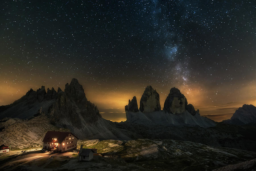 Milkyway over Tre Cime di Lavaredo Photograph by Celia Zhen