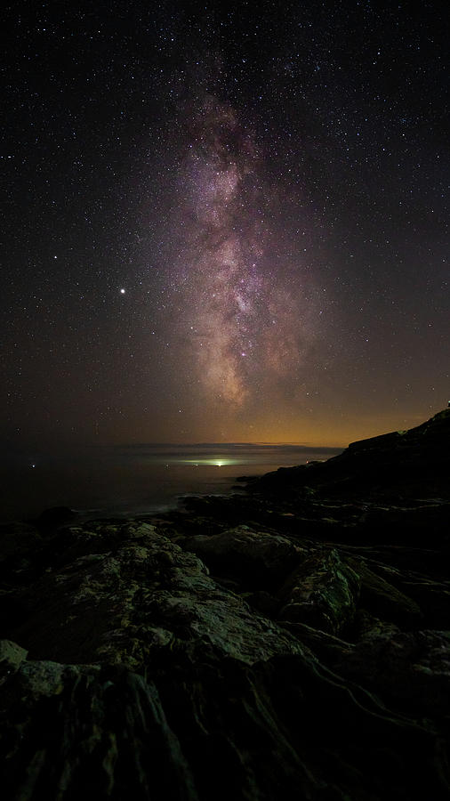 Milkyway Rise over Rocky Coast Photograph by Benjamin Roberts