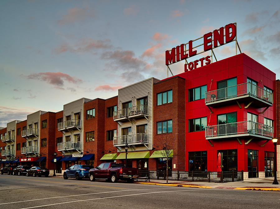 Sunset Photograph - Mill End Lofts by Mountain Dreams