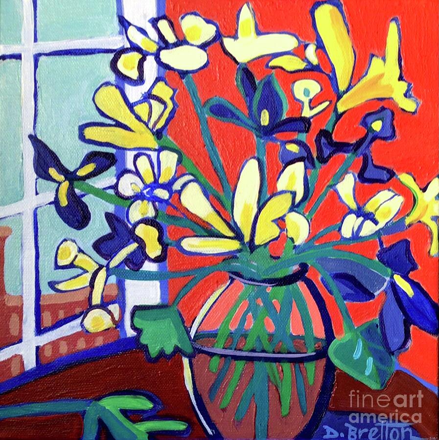 Vase Painting - Mill Girl Bouquet by Debra Bretton Robinson