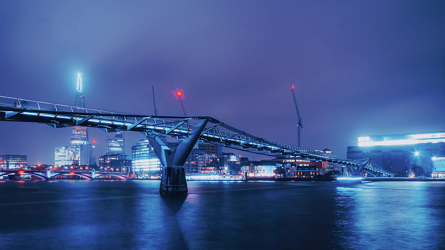 Millennium Bridge and Shard London Photograph by Angela Carrion Photography