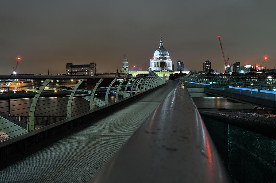 Millennium bridge and St Pauls Cathedral in London Photograph by Angelo DeVal
