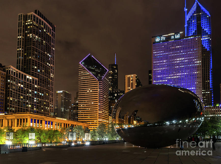 Millennium Chicago Night Photograph by Jennifer White