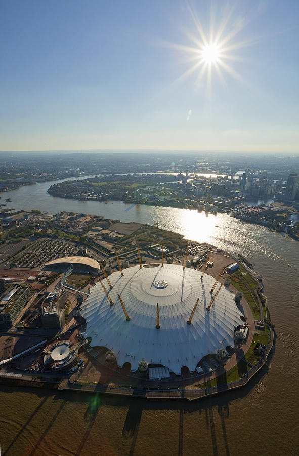 Millennium Dome, London, aerial view. Photograph by Michael Dunning