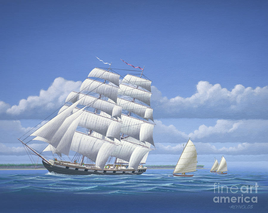 Millennium of Sailing in Marshall Islands - British Man-O-War HMS Serpent Painting by Keith Reynolds