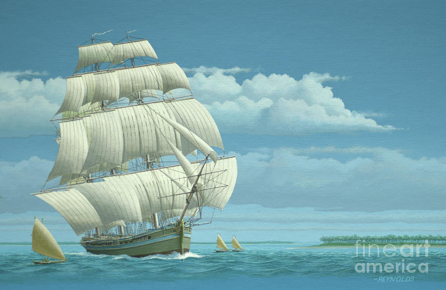 Millennium of Sailing in Marshall Islands - British Merchant Ship Britannia Painting by Keith Reynolds