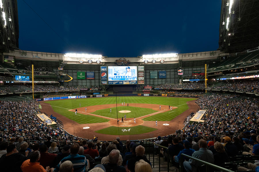 Miller Park Night Game  Photograph by Paul Plaine