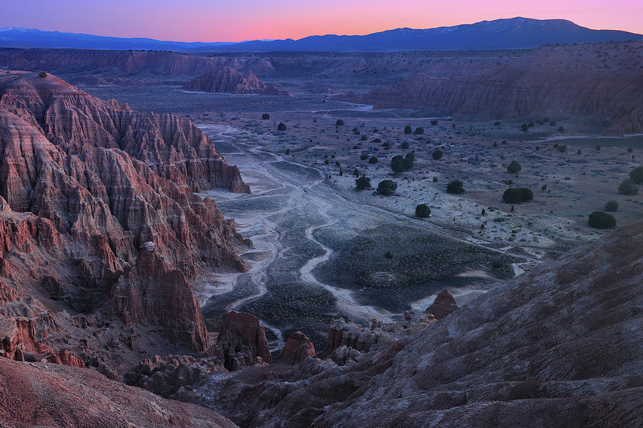 Miller Point sunset at Cathedral Gorge State Park in Nevada Photograph by Jetson Nguyen