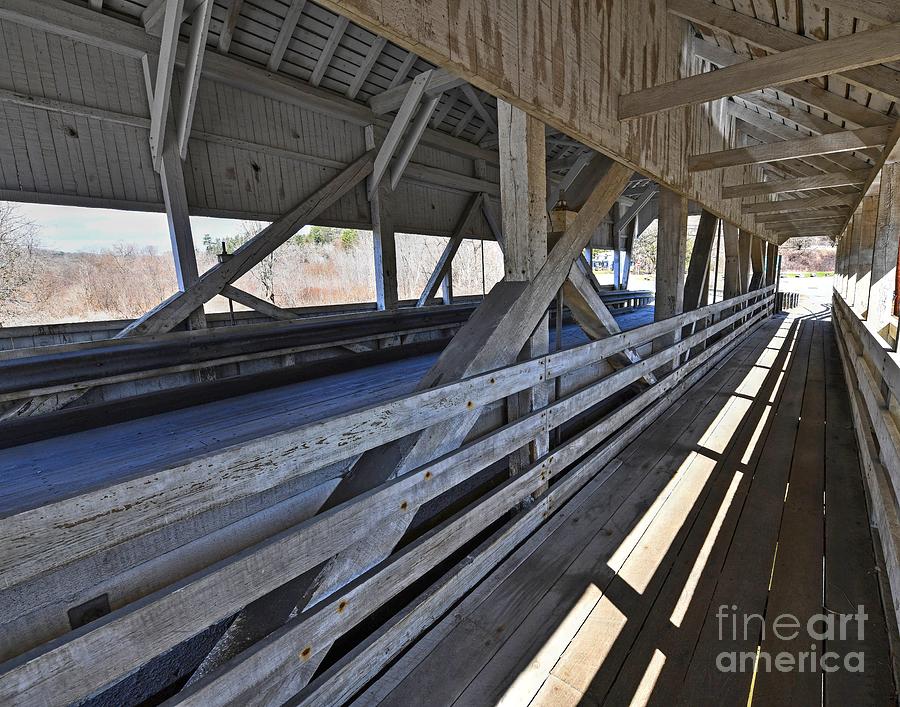 Millers Run Covered Bridge Interior Photograph by Steve Brown