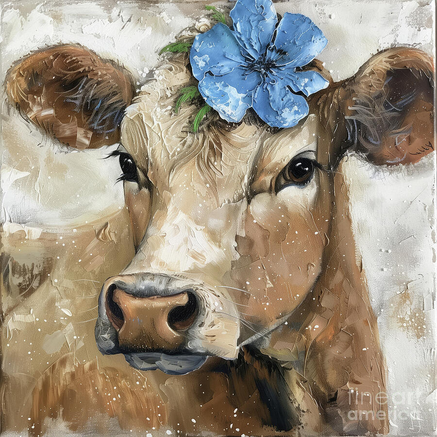 Cow Painting - Millie Mae by Tina LeCour