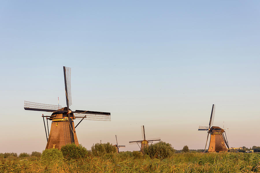 Mills in the polder landscape. Molens in het polderlandschap Photograph ...