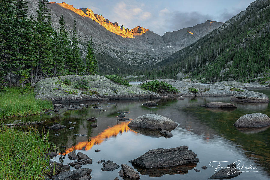 Mills lake Sunset - RMNP Colorado - Limited Edition of 150 Photograph by Photos by Thom