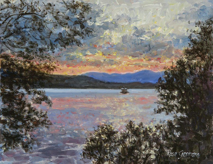 Mills Mansion Painting - Mills Mansion View at Sunset by Rose Gennaro Mills Mansion Painting - Mills Mansion View at Sunset by Rose Gennaro