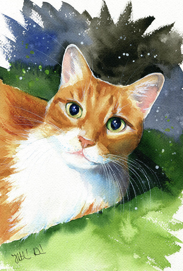 Milo Ginger Cat Painting  Painting by Dora Hathazi Mendes