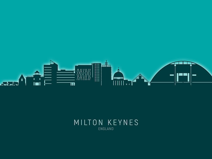 Milton Keynes England Skyline #02 Digital Art by Michael Tompsett