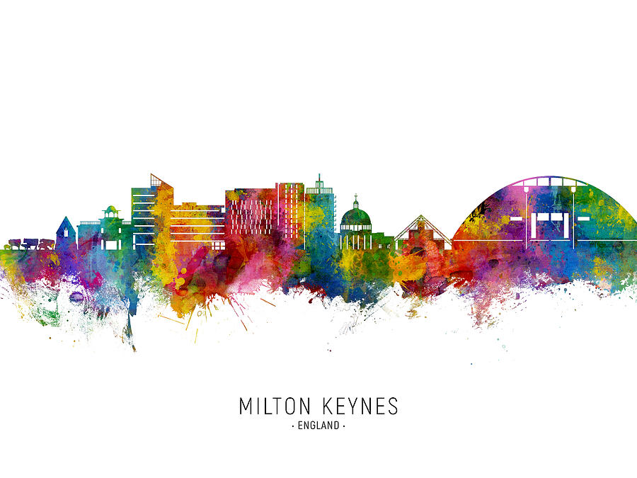 Milton Keynes England Skyline #87 Digital Art by Michael Tompsett