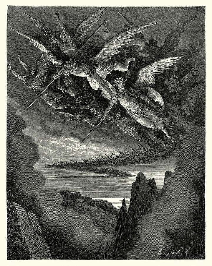 Miltons Paradise Lost -  So numberless were those bad Angels Drawing by Duncan1890