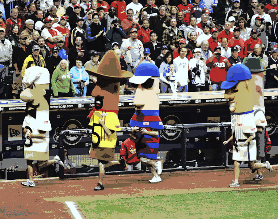 Milwaukee Brewers Racing Sausages #4 Photograph by Steve Bell