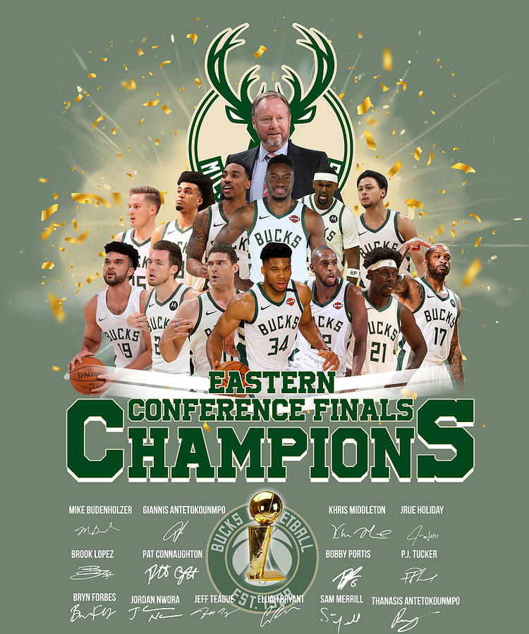 Milwaukee Bucks 2021 Champions NBA Basketball Classic logo type