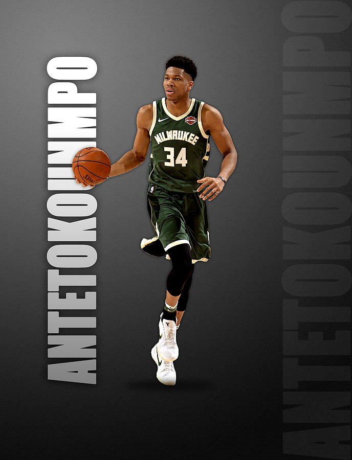 Giannis Antetokounmpo Milwaukee Bucks NBA Poster by Afrio Adistira