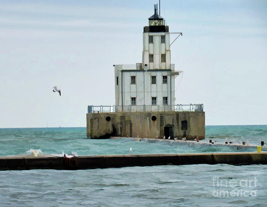 Milwaukee Lighthouse on Lake Michigan Photograph by Roberta Byram