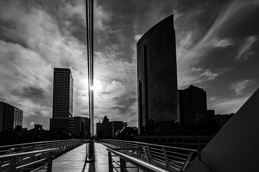 Milwaukee skyline in black and white  Photograph by Sven Brogren