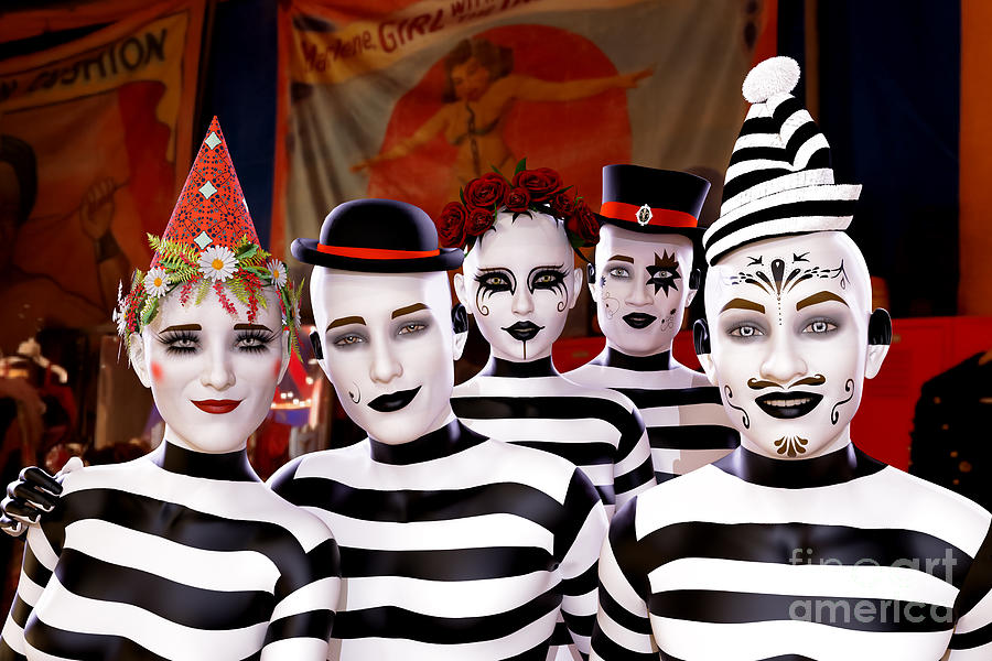 Hat Digital Art - Mimes At The Circus by Two Hivelys