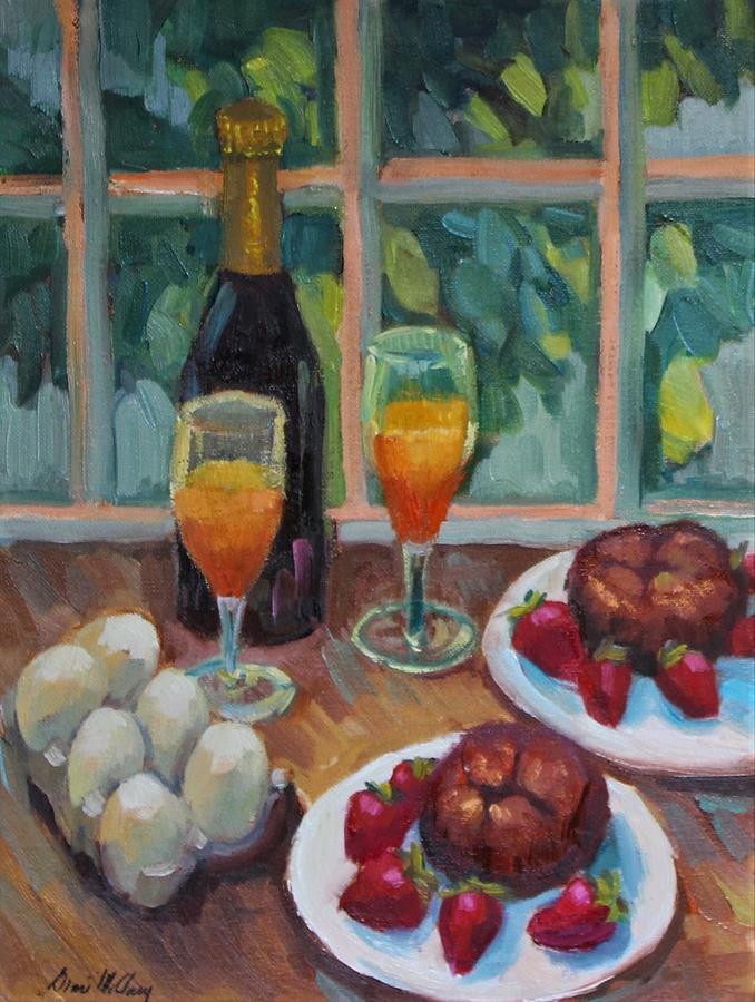 Strawberry Painting - Mimosas  by Diane McClary
