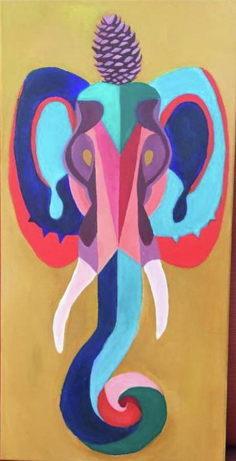 Elephant Painting - Mind over Matter by Prithvi Chauhan